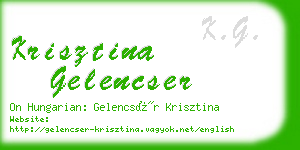 krisztina gelencser business card